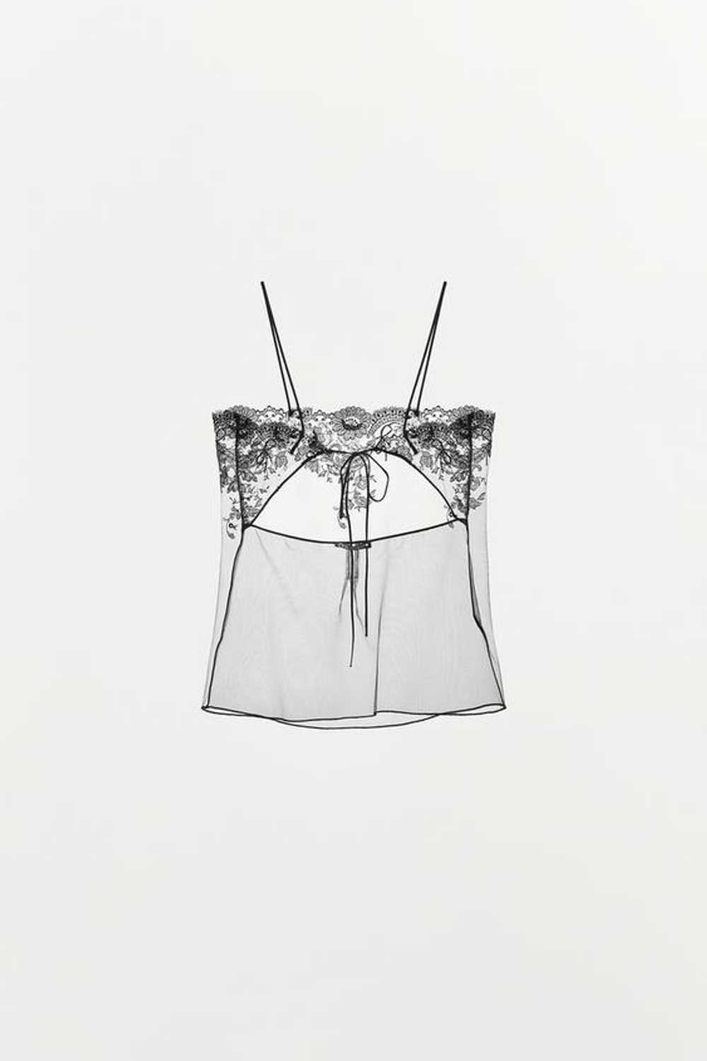 ZARA ТОП С ВЫШИВКОЙ LIMITED EDITION, ЧЕРНЫЙ