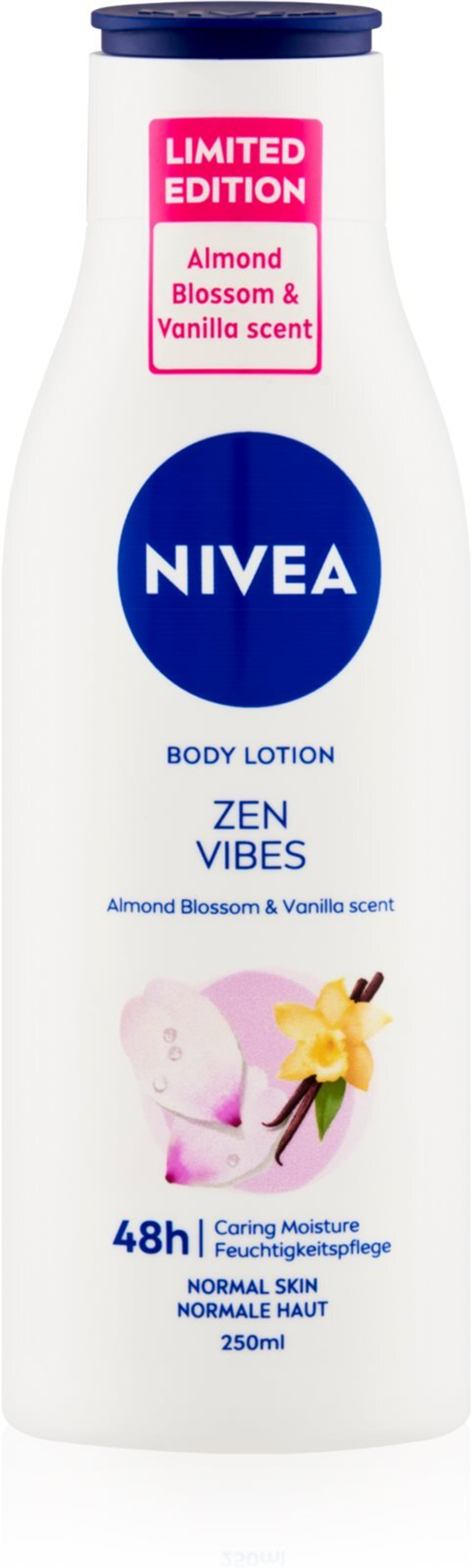 Nivea Zen Vibes - увлажняющее молочко для тела /  Almond Blossom & Vanilla 250  ml  / GTIN 9005800368467