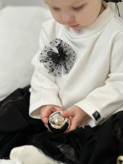 Платье из нежного трикотажа Молочный