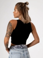 Черный кроп топ укороченный под пиджак