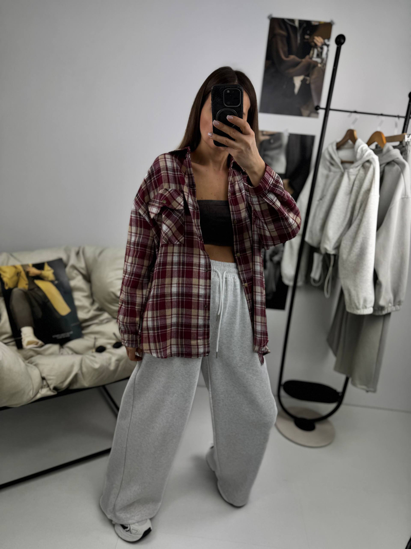 Рубашка женская арт. 11012 цвет "бордовый"