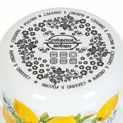 Кастрюля сталь, эмал, 3 л, с крыш, крышка стекло, Сиб товары, Лимоны, 1MD181S, индукц