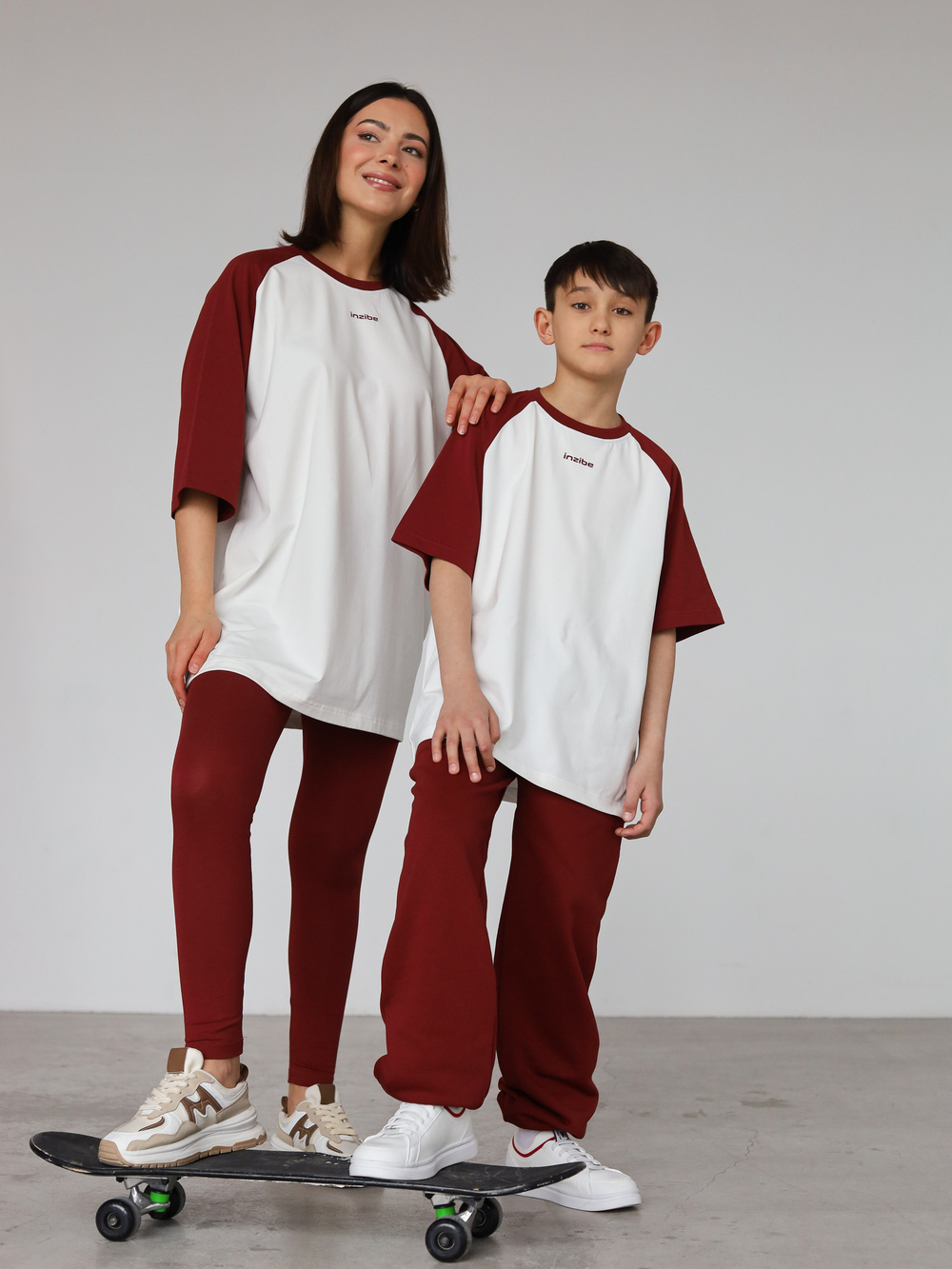 Футболка овер unisex reglan, бордо