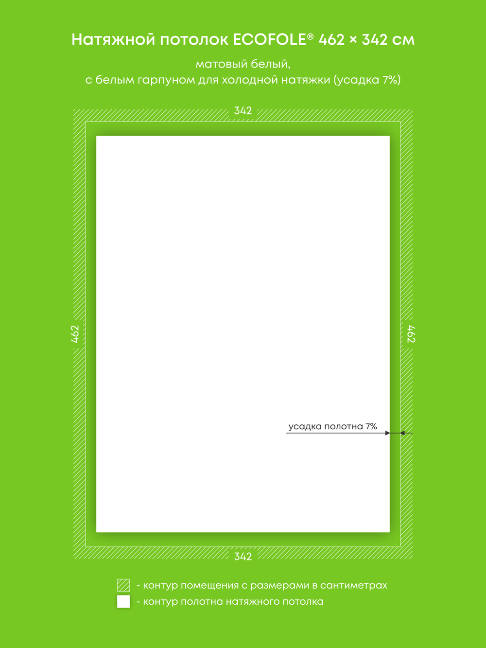 Матовый натяжной потолок 15.8 м2