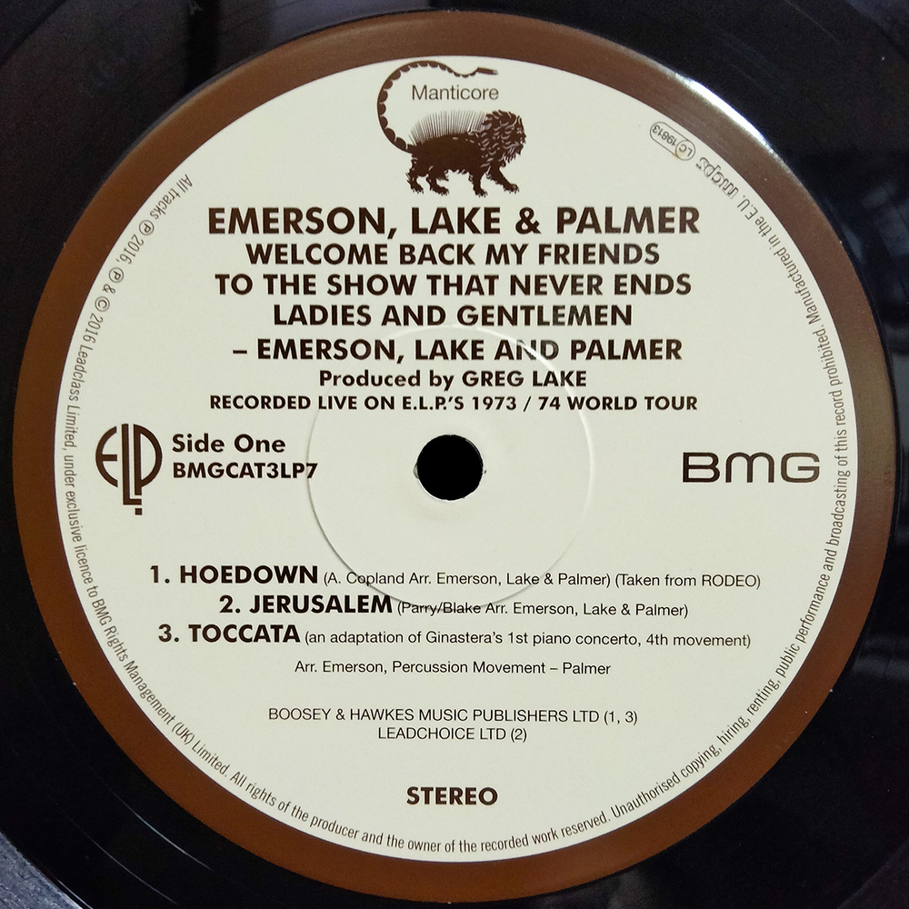 Emerson Lake & Palmer / Welcome Back, My Friends, To The Show That Never Ends - Ladies And Gentlemen (3LP)