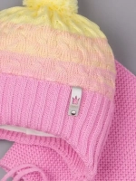 Шапка для девочки осенняя вязаная и снуд