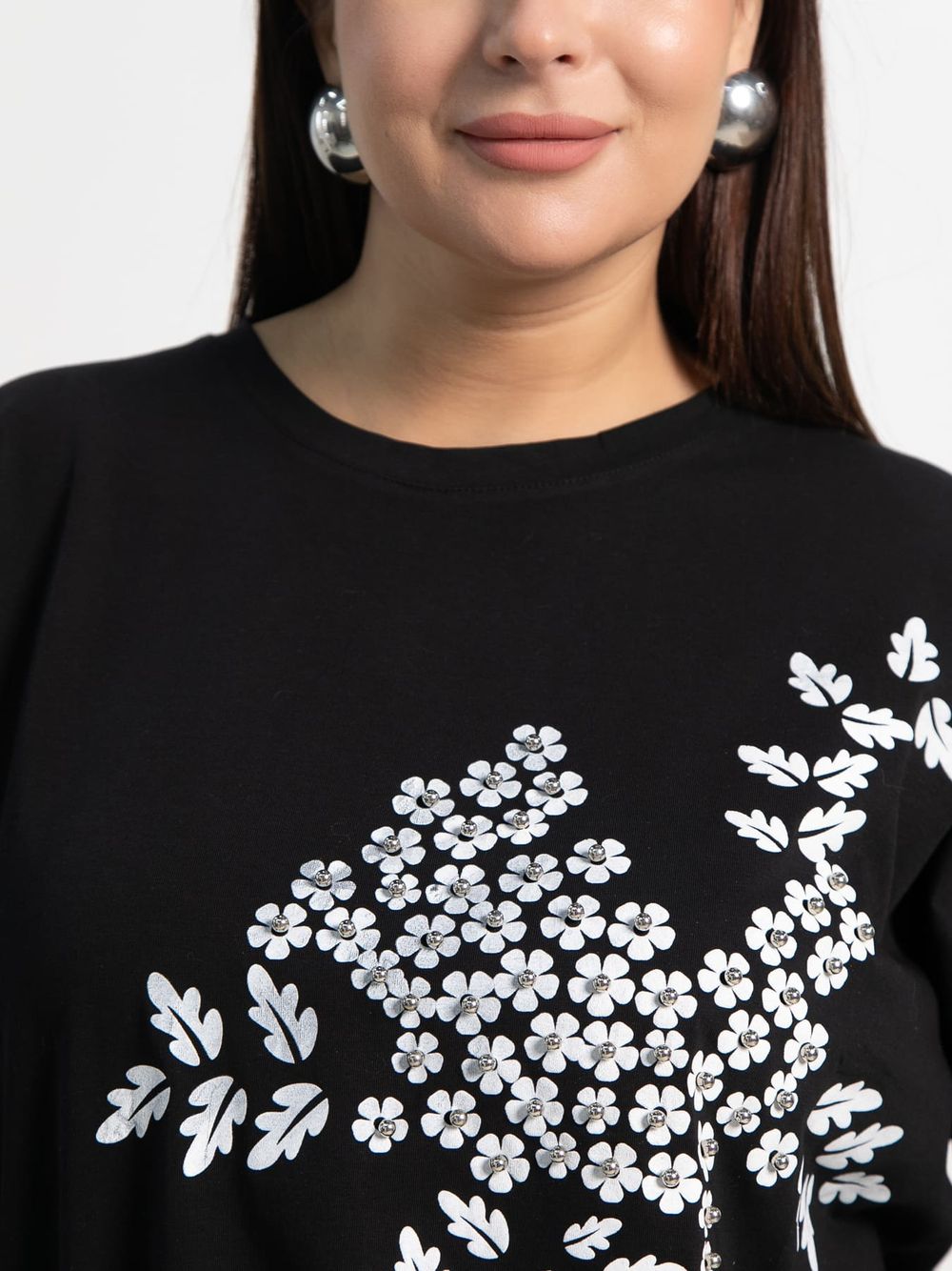 Блуза Ромашка (черная) Б15384-24М LT Collection