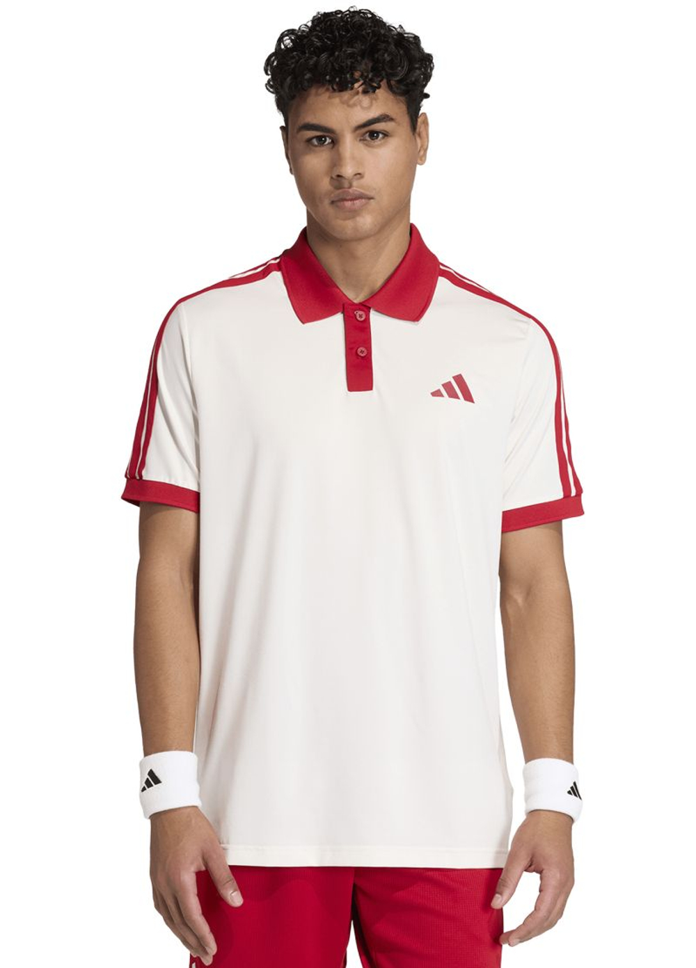 Мужское теннисное поло Adidas Tennis Classics - chalk white/red power