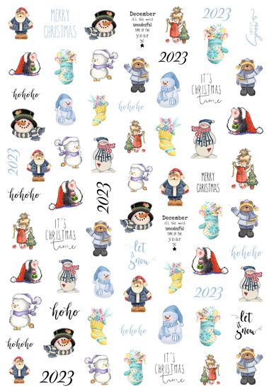 Слайдер-дизайн Crazy Shine Nails mini: Снеговики