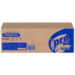 Диспенсерные бумажные салфетки V сложения, PROtissue "PREMIUM" Артикул С251, 2-сл, 210*210