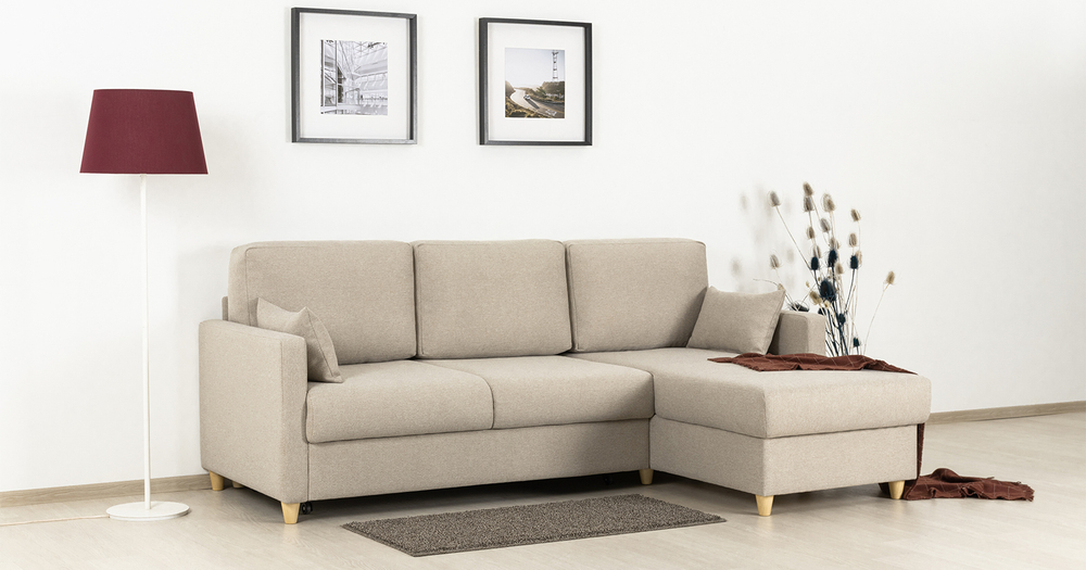 Дилан угловой диван-кровать (молочный кофе)