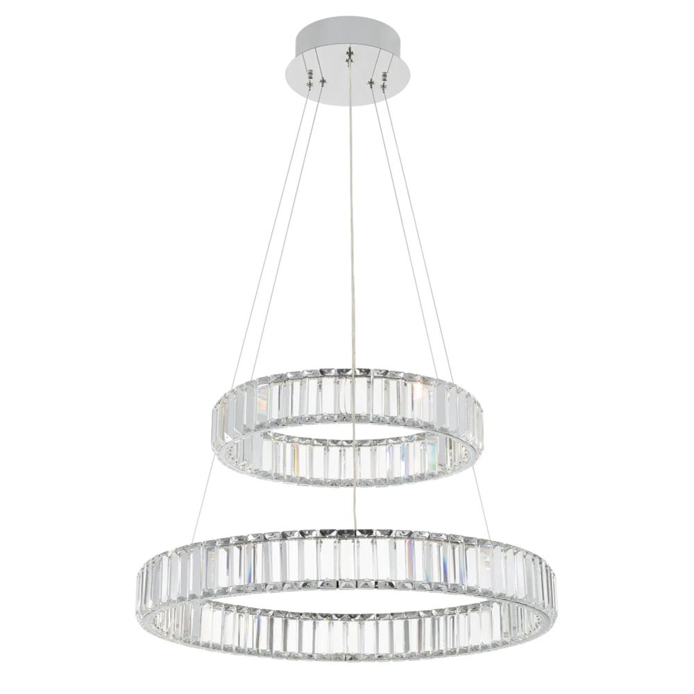 Citilux Чезаре CL338261 LED Люстра хрустальная с пультом Хром