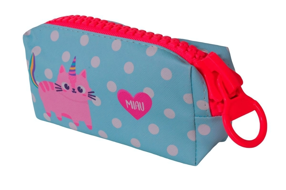 Пенал "Кошечки" 21*5,5*9,5см, ткань, большая молния, 5 видов микс
