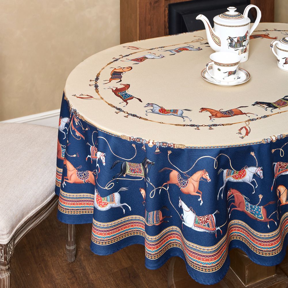 СКАТЕРТЬ ОВАЛЬНАЯ "PASSAGE"140Х180СМ ,БЕЖЕВЫЙ, 100% ХЛОПОК,ТВИЛ, ПРОПИТКА