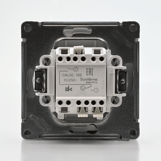 Выключатель для жалюзи 2-кл. ArtGallery 2х (сх. 4) 10А быстрозажим. клем. механизм алюм. SE GAL000319S