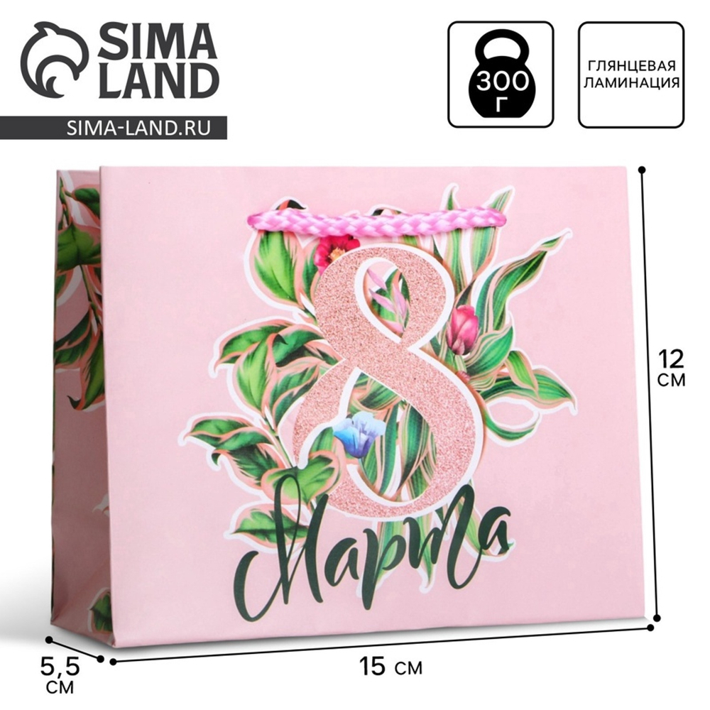 Пакет ламинированный горизонтальный «С праздником», S 12 × 15 × 5,5 см 6631901