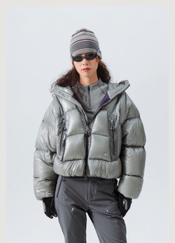 Лёгкий женский пуховик Nothomme Blue Lightweight Hooded Women’s Down Jacket