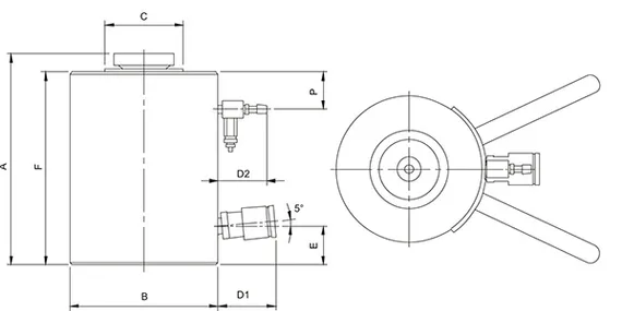 Алюминиевый домкрат Holmatro HLJ 50 A 6 с пневматическим возвратом