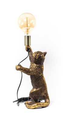 Настольная лампа Кот Эдисон Бронза