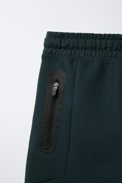 ZARA БРЮКИ В СПОРТИВНОМ СТИЛЕ, ЦВЕТ МОРСКОЙ ВОЛНЫ