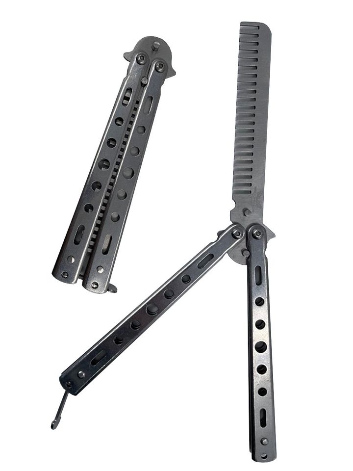 Нож бабочка расческа (серая)