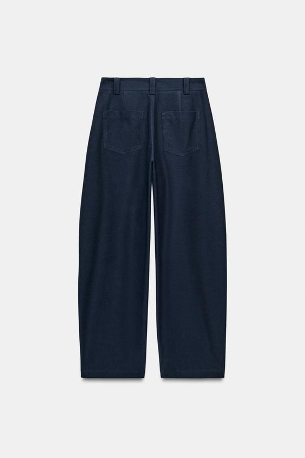 ZARA БРЮКИ BARREL, МОРСКОЙ СИНИЙ