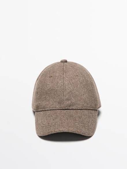 Massimo Dutti Кепка из рельефного фетра, бежевый