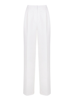 Брюки костюмные из крепа с необработанной талией, белый