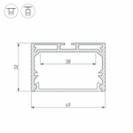 Профиль подвесной Arlight SL-LINE-4932-2000 ANOD 019308