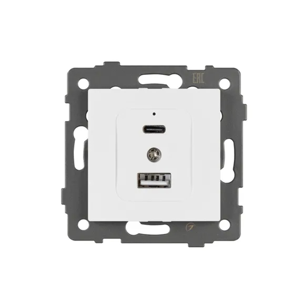 Механизм USB розетки SCT-MUAC-PL-WH-V (5V, 3A, QC4) (Arlight, -) 049839