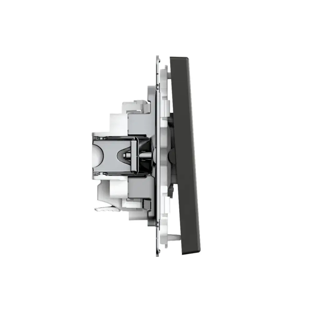 ARTGALLERY 2-клавишный ВЫКЛЮЧАТЕЛЬ, 10АХ, механизм, быстрозажим. клем., БАЗАЛЬТ