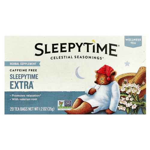 Celestial Seasonings, Wellness Tea, Sleepytime Extra®, без кофеина, 20 чайных пакетиков, 35 г (1,2 унции)