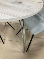 Стол обед Пластик Круг подстолье чайка хром бискайская сосна