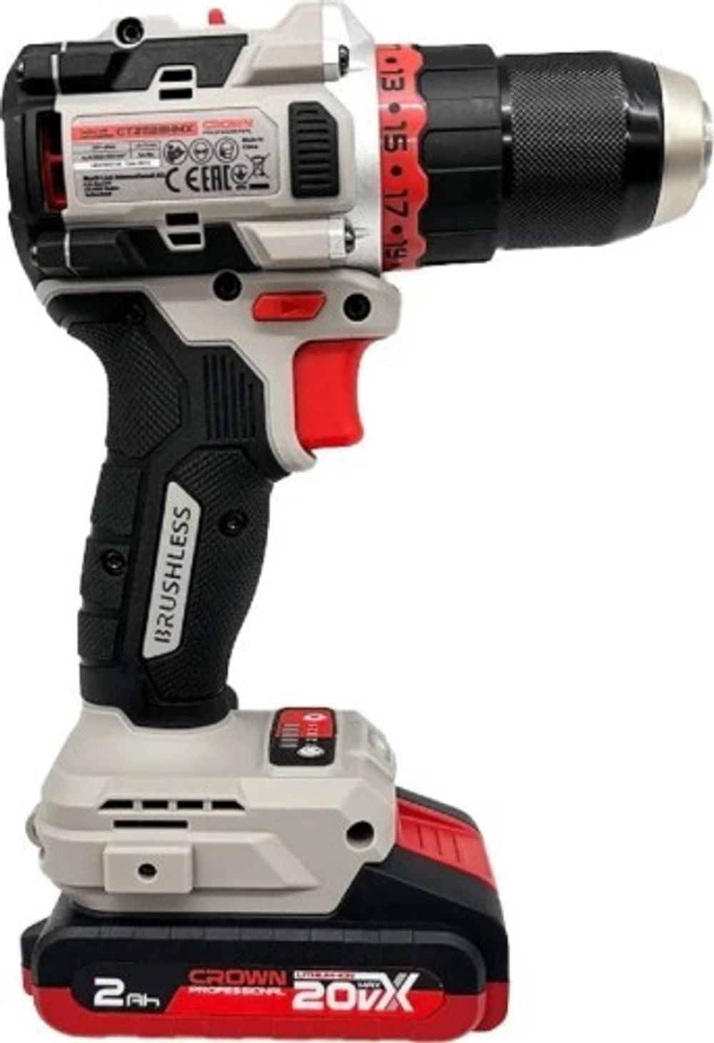 Дрель-шуруповерт аккумуляторная Crown CT21128HMX-2 BMC