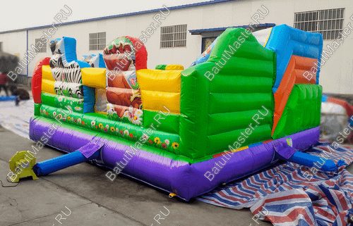 Коммерческий надувной батут "Царство зверей 3", 5x5x2.8 м