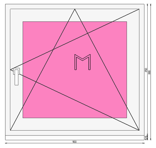 Пластиковое окно 850 х 950 ТермА Эко с поворотно - откидной створкой