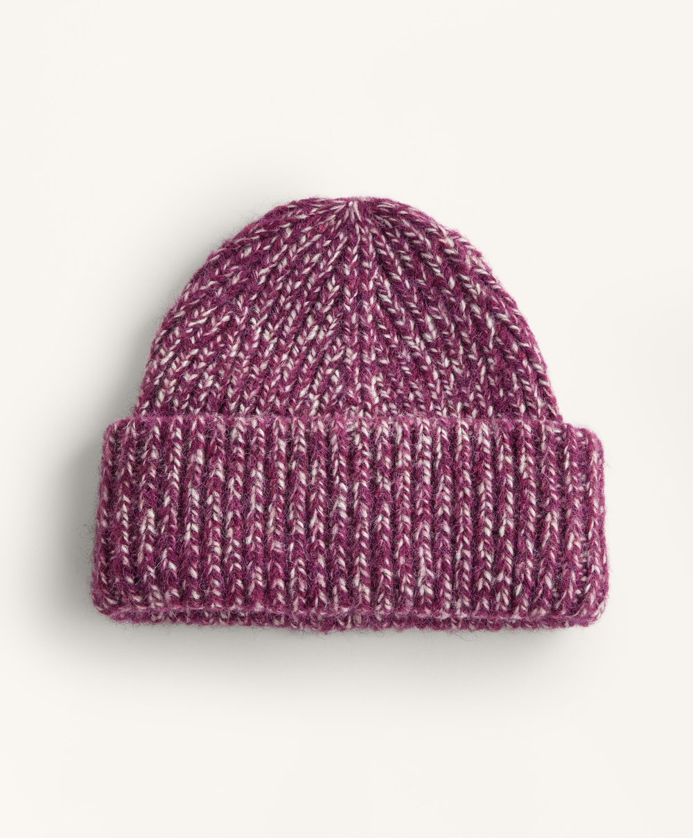 Oysho Вязаная шапка в крапинку, бургунди