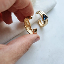 Серьги Swarovski с синими кристаллами