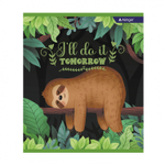 Тетрадь 36л., А5, клетка, Alingar "Ленивцы", скрепка, мелованный картон (стандарт) , блок офсет, 4 дизайна в пленке т/у