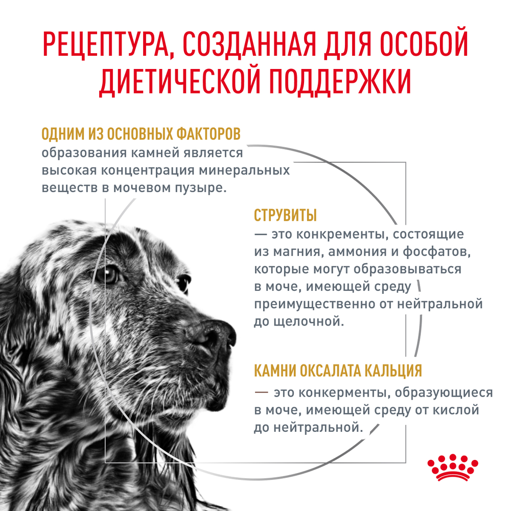 Royal Canin Urinary S/O Canine Уринари С/О канин Корм сухой диета для взрослых собак при мочекаменной болезни и цистите 2кг