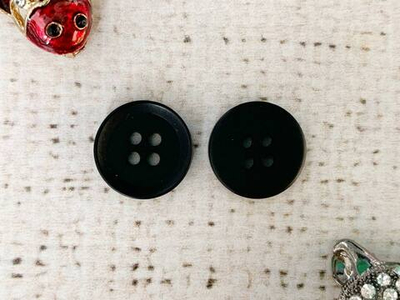 Пуговицы, d 1,5 см, 4 прокола, чёрный