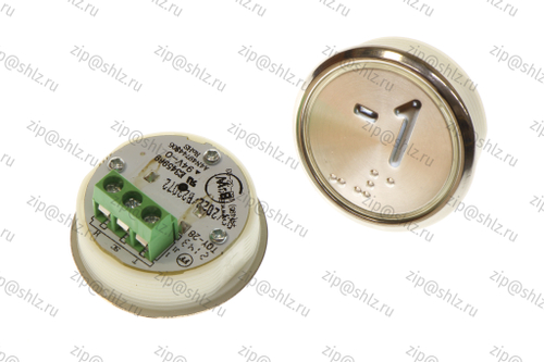 Кнопка (кнопочный модуль) BBP-R331-CMPLT-D-W "-1 этаж", круглая, динамическая белая подсветка, Брайль.