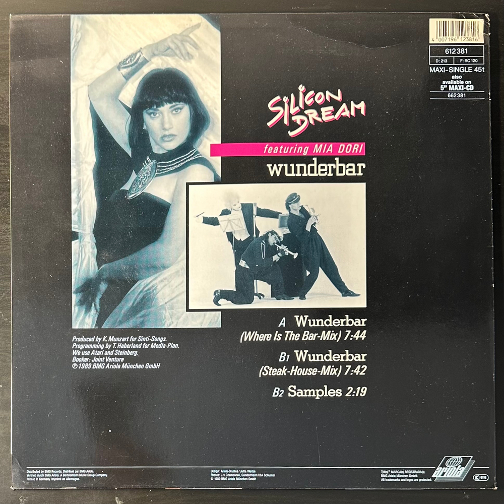 Silicon Dream Featuring Mia Dori ‎– Wunderbar (Германия 1989г.) Pink 12", 45 RPM