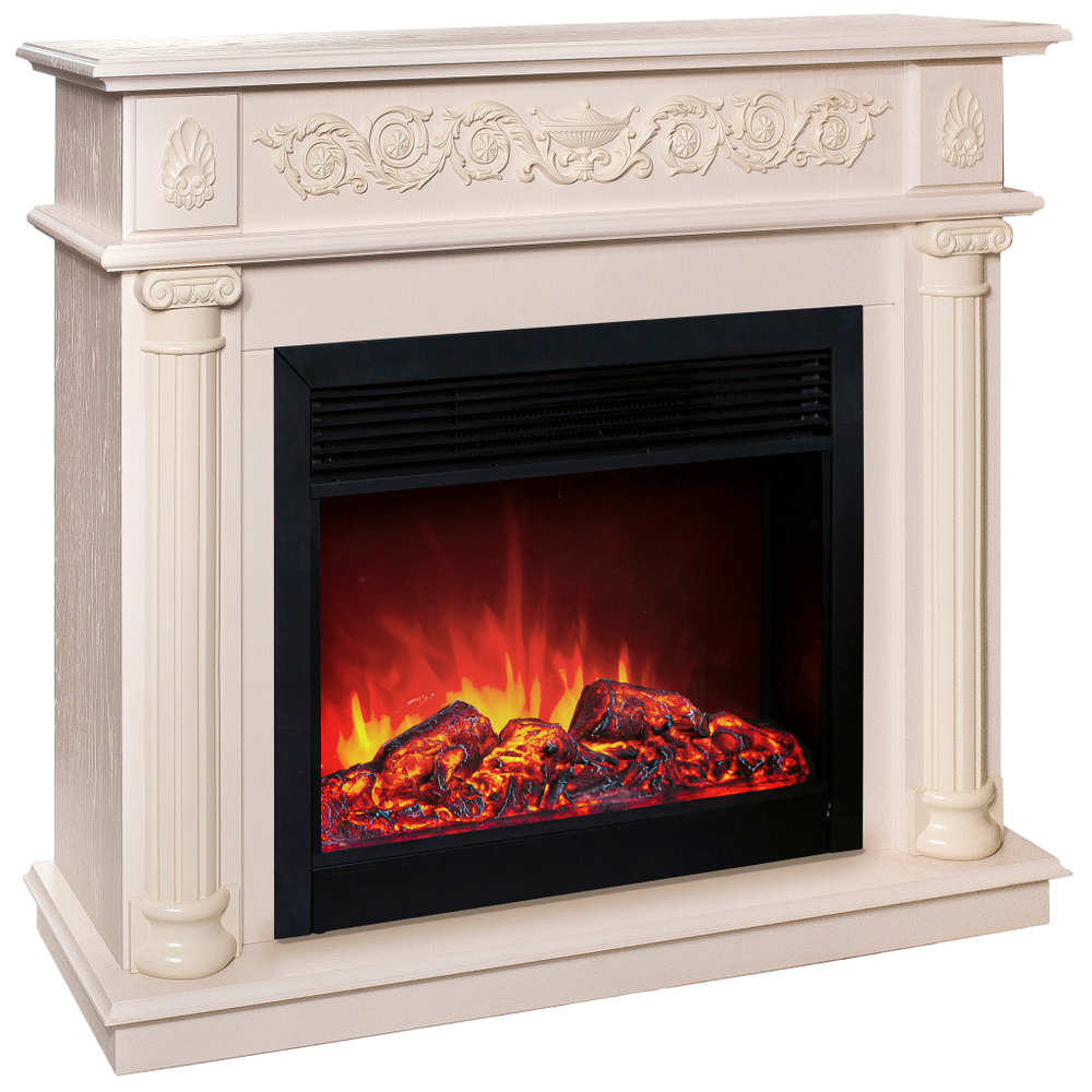 Каминокомплект Real Flame Attica WT с очагом Moonblaze Deluxe Black