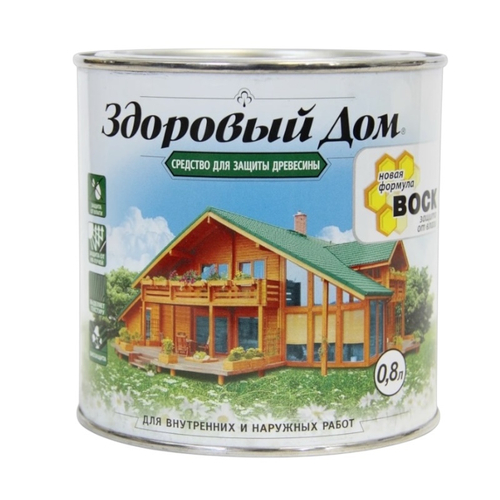 Пропитка деревозащит.ср-во Здоровый Дом Еловая Зелень  0,8л