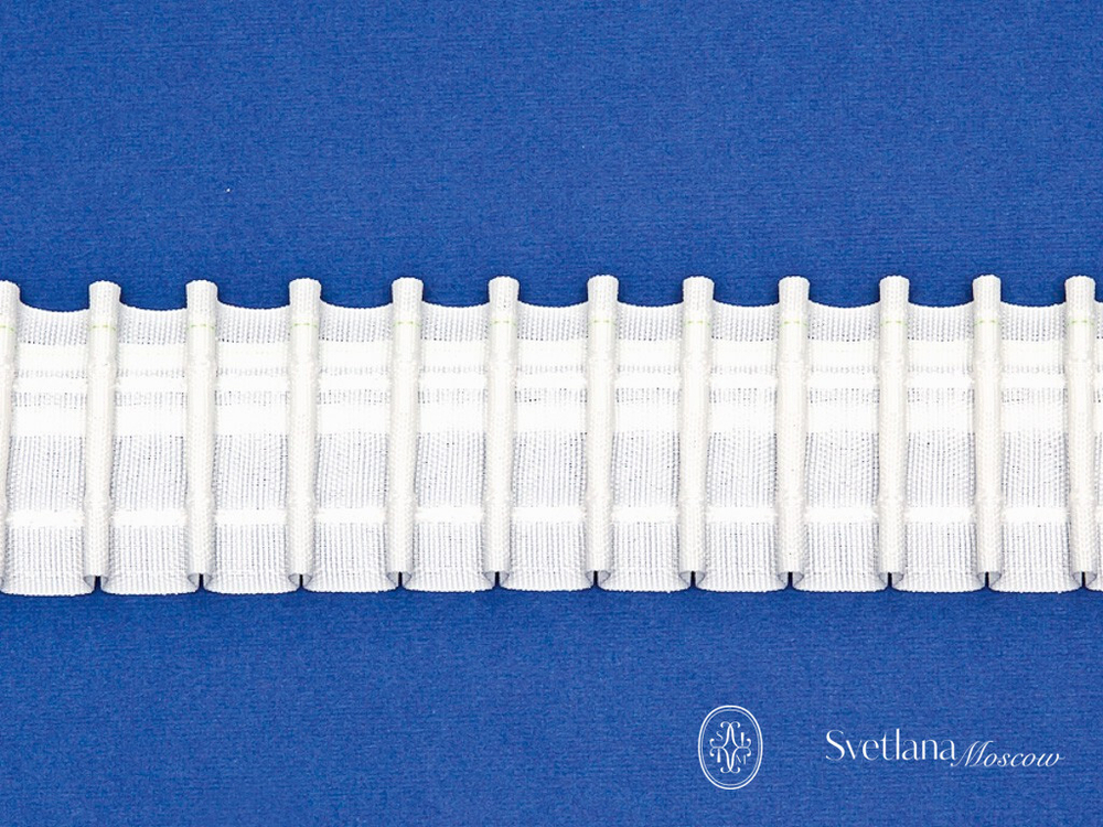 Шторная лента Bandex VERDI 1:2.0, карандашная складка, цвет белый (ширина 50 mm)