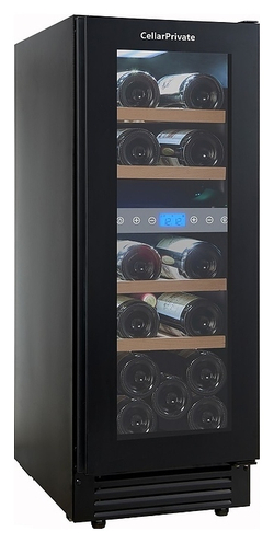 Винный шкаф Cellar Private CP017-2TBH черная дверь со скрытой рукояткой