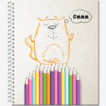 Тетрадь общая 96 листов на металлическом гребне "Жил-был Кот"