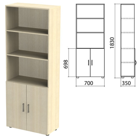 Шкаф полузакрытый "Канц", 700х350х1830, цвет дуб молочный (КОМПЛЕКТ)