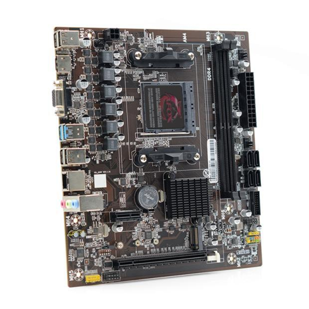 Материнская плата AFOX A320-MA-V2, SocketAM4, mATX, Retail, 2xDDR4, PCIe3.0, 1xM.2, GLAN, 6xUSB2, 4xUSB3, VGA, HDMI